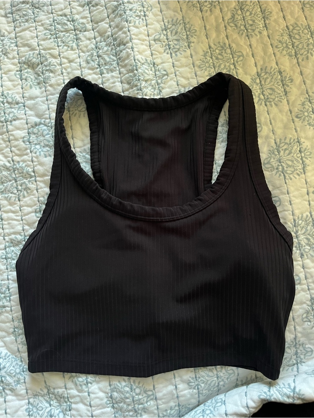 All in Motion Ribbed Racerback Crop Tank - Black - Picture 3 of 3